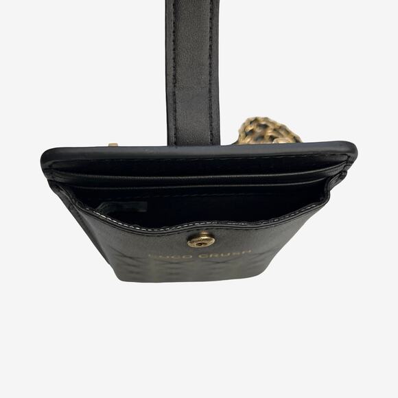 Coco Crush Style Black Phone Holder Crossbody With Chain Two Card Slots New - Picture 8 of 14